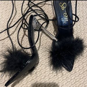 New - 4 inch fury black heels size 6.5